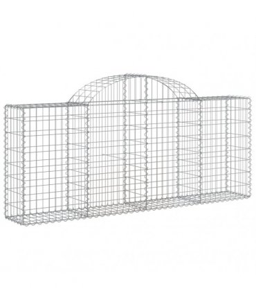 vidaXL Arched Gabion Baskets 20 pcs 200x30x80/100 cm Galvanised Iron