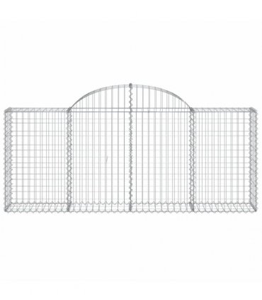 vidaXL Arched Gabion Baskets 20 pcs 200x30x80/100 cm Galvanised Iron