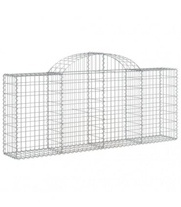 vidaXL Arched Gabion Baskets 25 pcs 200x30x80/100 cm Galvanised Iron