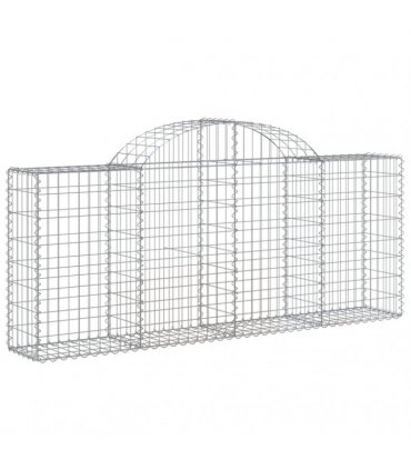 vidaXL Arched Gabion Baskets 30 pcs 200x30x80/100 cm Galvanised Iron