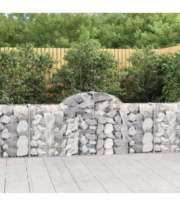 vidaXL Arched Gabion Baskets 40 pcs 200x30x80/100 cm Galvanised Iron