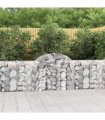 vidaXL Arched Gabion Baskets 40 pcs 200x30x80/100 cm Galvanised Iron