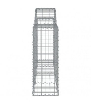 vidaXL Arched Gabion Baskets 40 pcs 200x30x80/100 cm Galvanised Iron