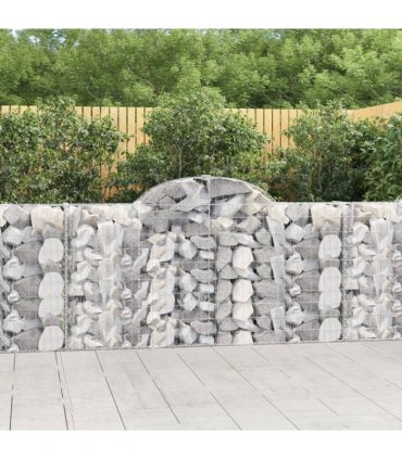 vidaXL Arched Gabion Baskets 5 pcs 200x30x100/120 cm Galvanised Iron