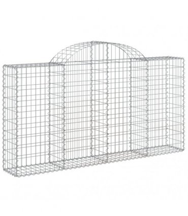 vidaXL Arched Gabion Baskets 5 pcs 200x30x100/120 cm Galvanised Iron