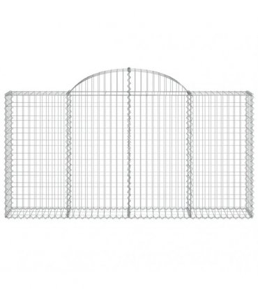 vidaXL Arched Gabion Baskets 5 pcs 200x30x100/120 cm Galvanised Iron