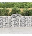 vidaXL Arched Gabion Baskets 6 pcs 200x30x100/120 cm Galvanised Iron