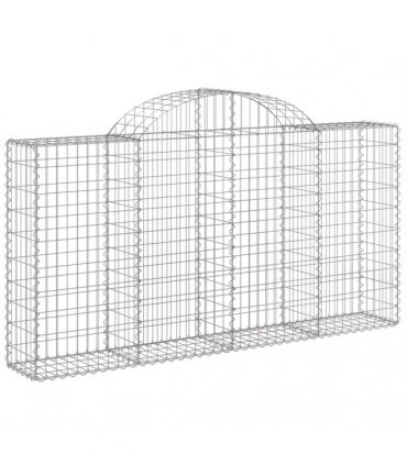 vidaXL Arched Gabion Baskets 6 pcs 200x30x100/120 cm Galvanised Iron