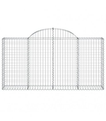 vidaXL Arched Gabion Baskets 6 pcs 200x30x100/120 cm Galvanised Iron