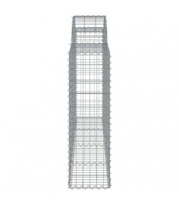 vidaXL Arched Gabion Baskets 6 pcs 200x30x100/120 cm Galvanised Iron