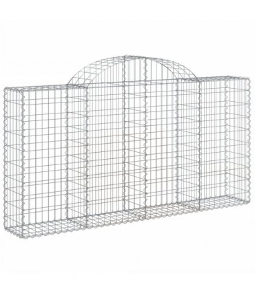 vidaXL Arched Gabion Baskets 7 pcs 200x30x100/120 cm Galvanised Iron