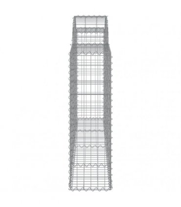 vidaXL Arched Gabion Baskets 7 pcs 200x30x100/120 cm Galvanised Iron