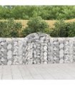 vidaXL Arched Gabion Baskets 8 pcs 200x30x100/120 cm Galvanised Iron