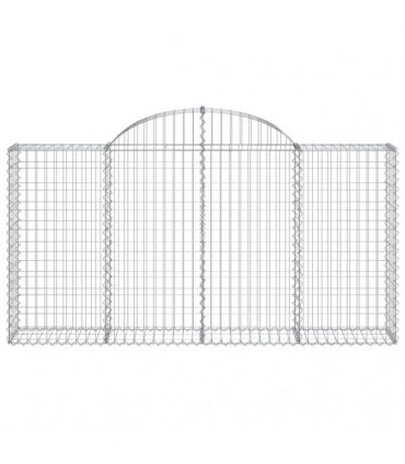 vidaXL Arched Gabion Baskets 8 pcs 200x30x100/120 cm Galvanised Iron