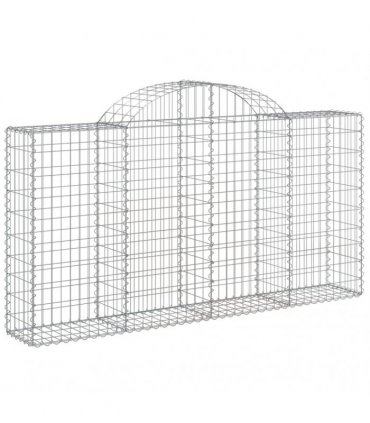 vidaXL Arched Gabion Baskets 10 pcs 200x30x100/120 cm Galvanised Iron