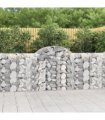 vidaXL Arched Gabion Baskets 14 pcs 200x30x100/120 cm Galvanised Iron
