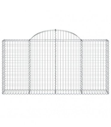 vidaXL Arched Gabion Baskets 14 pcs 200x30x100/120 cm Galvanised Iron