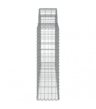 vidaXL Arched Gabion Baskets 14 pcs 200x30x100/120 cm Galvanised Iron