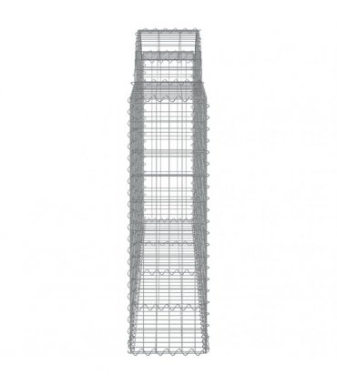 vidaXL Arched Gabion Baskets 15 pcs 200x30x100/120 cm Galvanised Iron