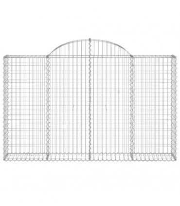 vidaXL Arched Gabion Baskets 5 pcs 200x30x120/140 cm Galvanised Iron
