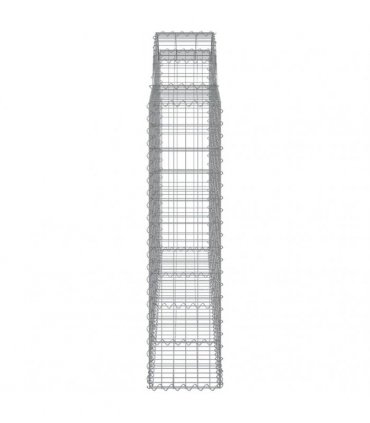 vidaXL Arched Gabion Baskets 5 pcs 200x30x120/140 cm Galvanised Iron