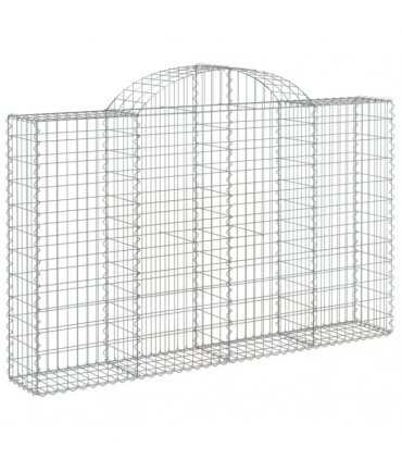 vidaXL Arched Gabion Baskets 6 pcs 200x30x120/140 cm Galvanised Iron