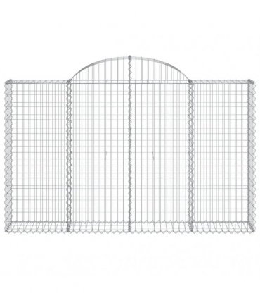 vidaXL Arched Gabion Baskets 6 pcs 200x30x120/140 cm Galvanised Iron