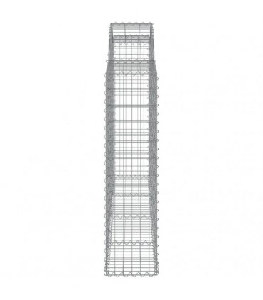 vidaXL Arched Gabion Baskets 6 pcs 200x30x120/140 cm Galvanised Iron
