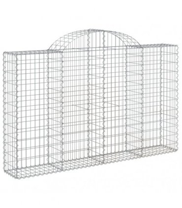 vidaXL Arched Gabion Baskets 10 pcs 200x30x120/140 cm Galvanised Iron