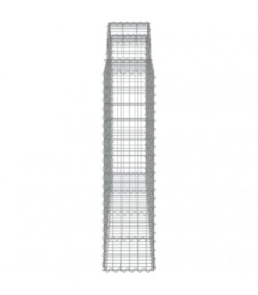 vidaXL Arched Gabion Baskets 12 pcs 200x30x120/140 cm Galvanised Iron