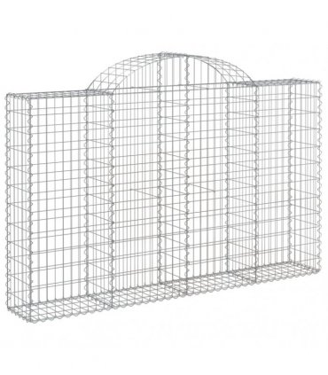 vidaXL Arched Gabion Baskets 13 pcs 200x30x120/140 cm Galvanised Iron