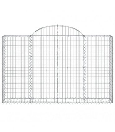 vidaXL Arched Gabion Baskets 13 pcs 200x30x120/140 cm Galvanised Iron