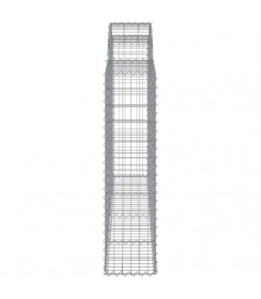 vidaXL Arched Gabion Baskets 14 pcs 200x30x120/140 cm Galvanised Iron