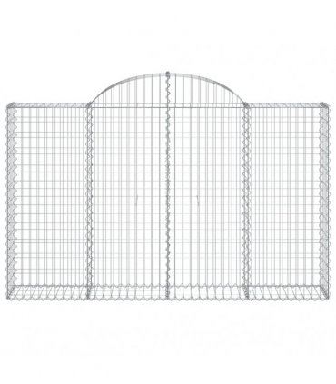 vidaXL Arched Gabion Baskets 18 pcs 200x30x120/140 cm Galvanised Iron