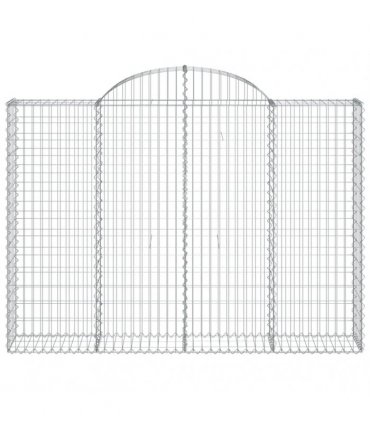 vidaXL Arched Gabion Baskets 3 pcs 200x30x140/160 cm Galvanised Iron