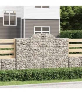 vidaXL Arched Gabion Baskets 5 pcs 200x30x140/160 cm Galvanised Iron