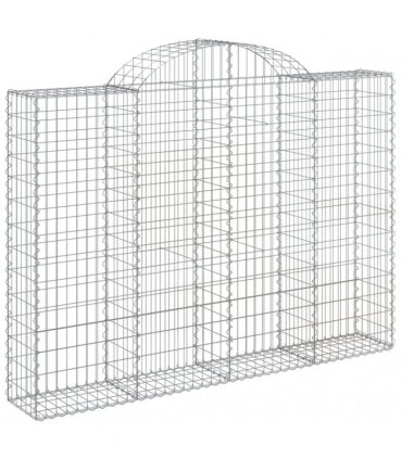 vidaXL Arched Gabion Baskets 5 pcs 200x30x140/160 cm Galvanised Iron
