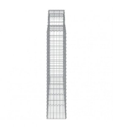 vidaXL Arched Gabion Baskets 6 pcs 200x30x140/160 cm Galvanised Iron