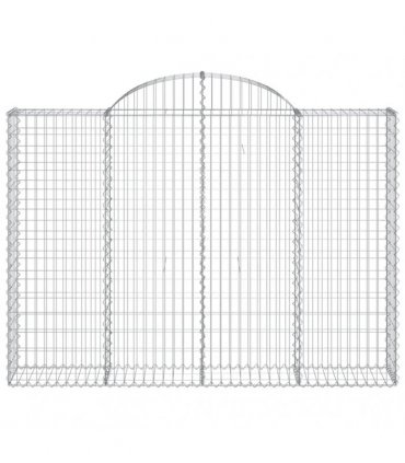 vidaXL Arched Gabion Baskets 7 pcs 200x30x140/160 cm Galvanised Iron