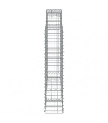 vidaXL Arched Gabion Baskets 7 pcs 200x30x140/160 cm Galvanised Iron