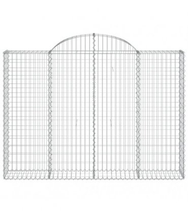vidaXL Arched Gabion Baskets 8 pcs 200x30x140/160 cm Galvanised Iron