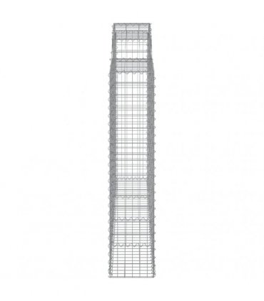vidaXL Arched Gabion Baskets 8 pcs 200x30x140/160 cm Galvanised Iron