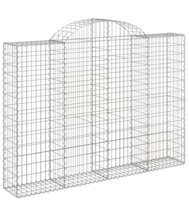 vidaXL Arched Gabion Baskets 9 pcs 200x30x140/160 cm Galvanised Iron
