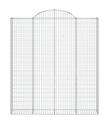 vidaXL Arched Gabion Baskets 2 pcs 200x30x220/240 cm Galvanised Iron
