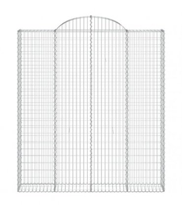 vidaXL Arched Gabion Baskets 3 pcs 200x30x220/240 cm Galvanised Iron