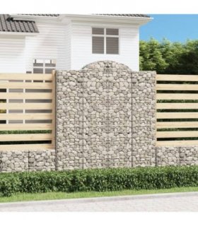 vidaXL Arched Gabion Baskets 4 pcs 200x30x220/240 cm Galvanised Iron