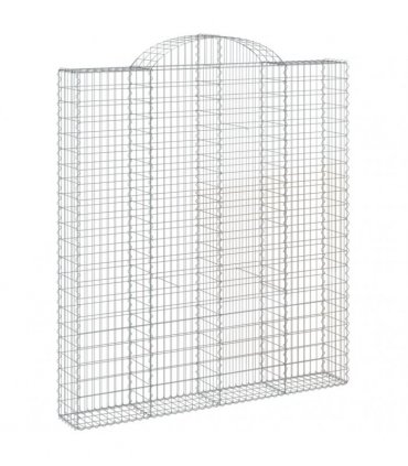 vidaXL Arched Gabion Baskets 4 pcs 200x30x220/240 cm Galvanised Iron