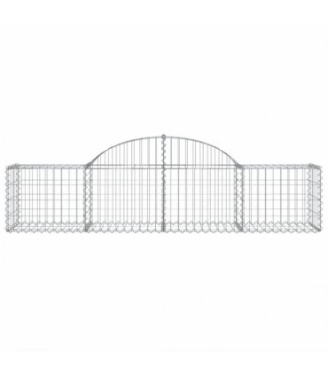 vidaXL Arched Gabion Baskets 10 pcs 200x50x40/60 cm Galvanised Iron