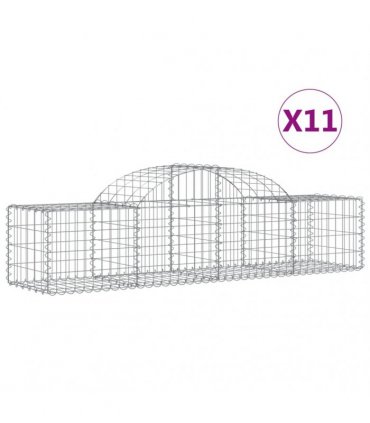 vidaXL Arched Gabion Baskets 11 pcs 200x50x40/60 cm Galvanised Iron