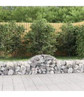 vidaXL Arched Gabion Baskets 13 pcs 200x50x40/60 cm Galvanised Iron